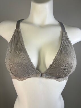 Victoria's Secret Taupe Lace Triangle Bralette LARGE